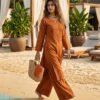 SCF0307-04 Handworked Chikankari Rayon Kurta Palazzo Set