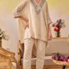 White Mirror Detail Chikankari Co-ord Set