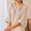 White Mirror Detail Chikankari Co-ord Set