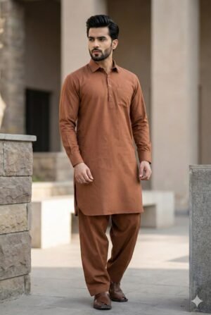 SCF0314-01 Men's Cotton Pathani Kurta Salwar Set