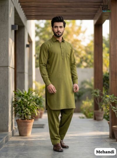 Men's Cotton Pathani Kurta Salwar Set
