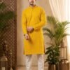 SCF0316-02 Men's Chikan Schiffli Rayon Kurta Pyjama Set