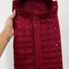 SCF0316-04 Men's Chikan Schiffli Rayon Kurta Pyjama Set