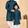 SCF0319-04-1.jpg Son's Matching Cotton Sequin Kurta Pyjama Set
