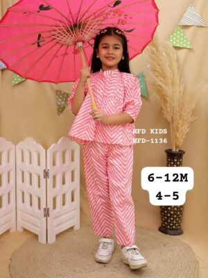 Kids' Cotton Peplum Shirt & Pants Co-ord